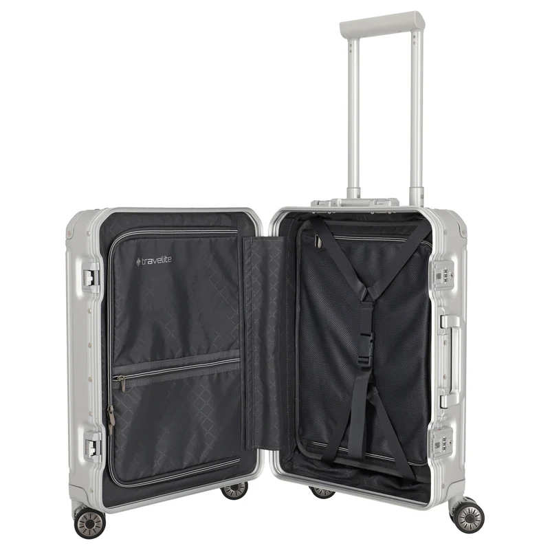 Travelite Next - 4-Rollen-Kabinentrolley S 55 cm (silber)