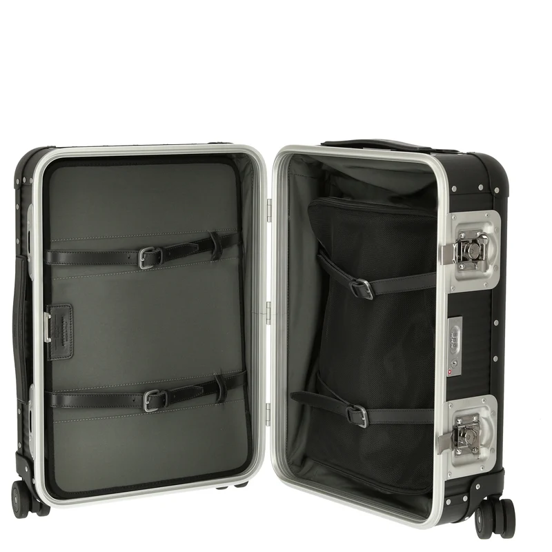 FPM Milano Bank aluminum Spinner 55 M - 4-Rollen-Kabinentrolley 55/25 cm (caviar black)