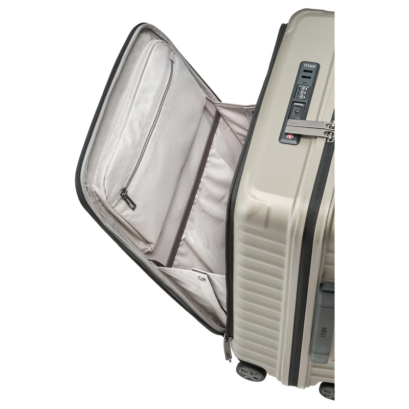 TITAN LITRON - 4-Rollen-Kabinentrolley mit Vortasche 55 cm (Champagner)