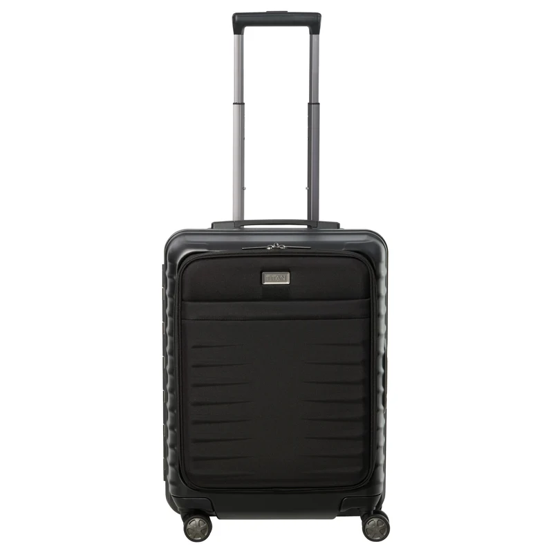 TITAN LITRON FRAME - 4-Rollen-Kabinentrolley mit Vortasche 55 cm (Schwarz)