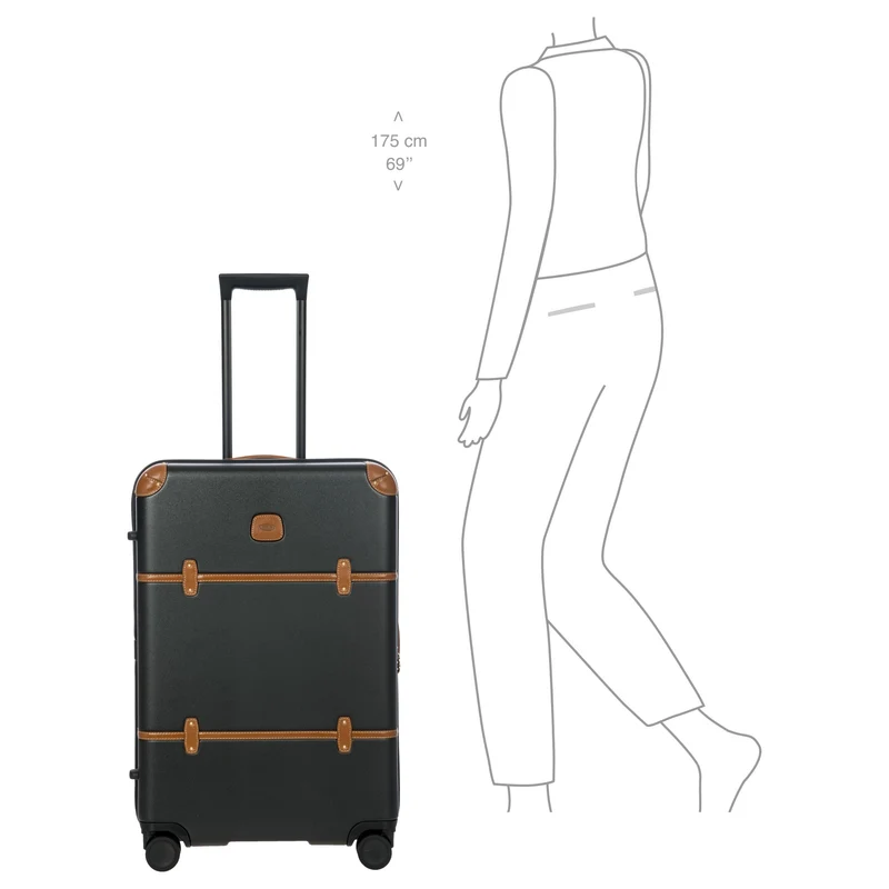 Brics Bellagio - 4-Rollen-Trolley 70.5 cm erw. recycelt (black/tan)