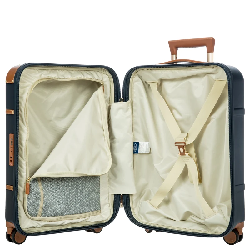 Brics Bellagio - 4-Rollen-Kabinentrolley 55 cm recycelt (blue/tan)