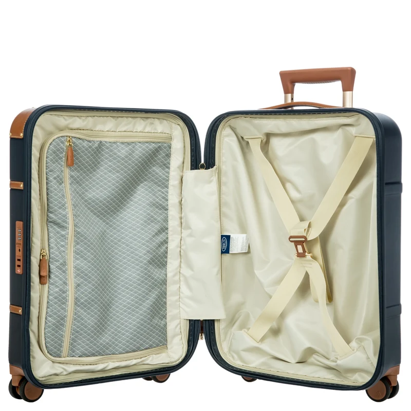 Brics Bellagio - 4-Rollen-Kabinentrolley 55 cm recycelt (blue/tan)
