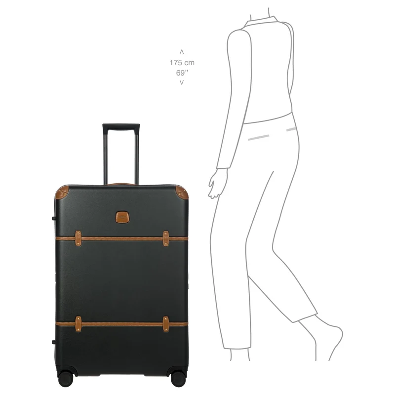 Brics Bellagio - 4-Rollen-Trolley 82 cm erw. recycelt (black/tan)