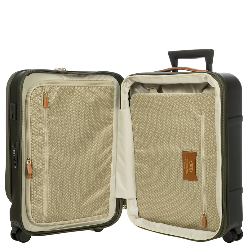 Brics Bellagio - 4-Rollen-Kabinentrolley mit Vortasche 55 cm erw. recycelt (olive)