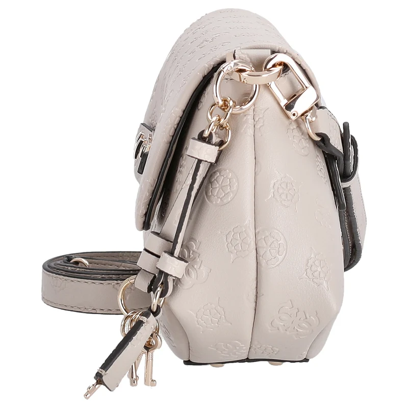 Guess Carmella Crossbody Flap - Umhängetasche 30 cm (bone logo)