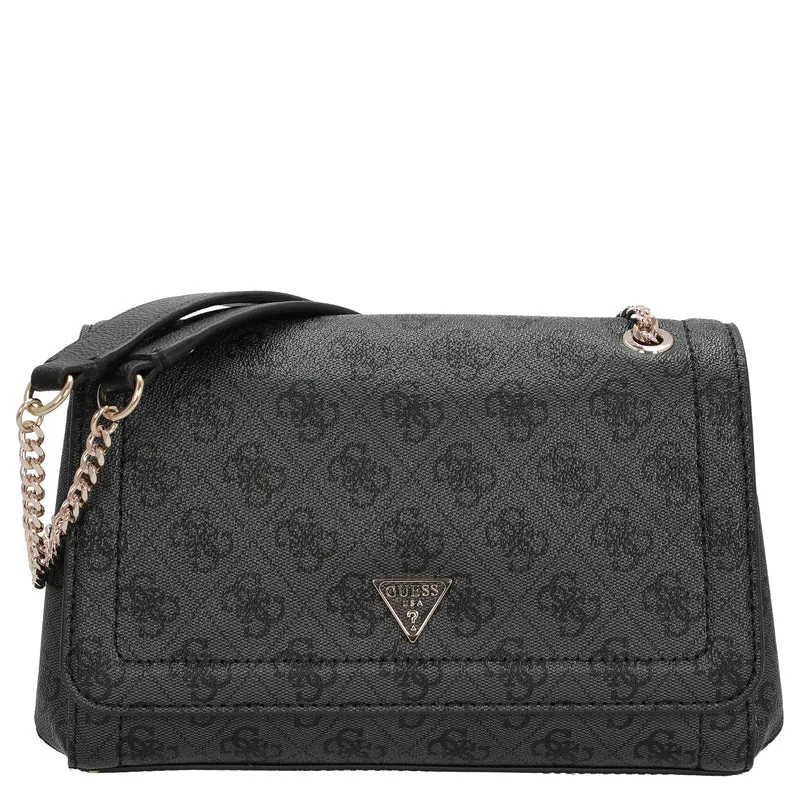 Guess Noelle II Convertible Xbody Flap - Umhängetasche 24 cm (coal logo)
