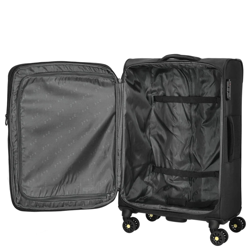 D&N Travel Line 9704 - 4-Rollen-Trolley M 68 cm erw. (black)