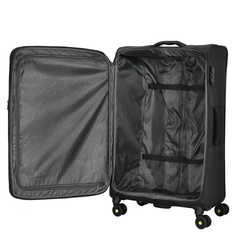 D&N Travel Line 9704 - 4-Rollen-Trolley L 78 cm erw. (black)