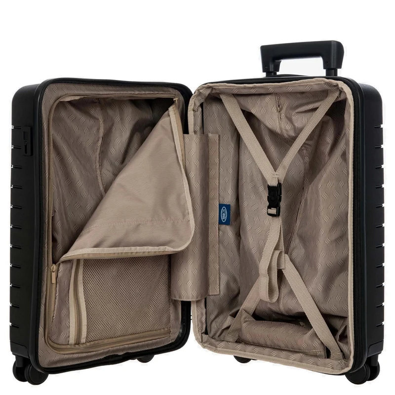 Brics BY Ulisse - 4-Rollen-Kabinentrolley mit Vortasche 55 cm erw. USB (black, 55 cm (Vortasche))