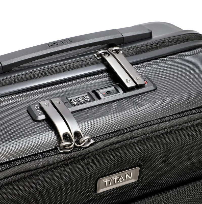 TITAN LITRON - 4-Rollen-Kabinentrolley mit Vortasche 55 cm (black)