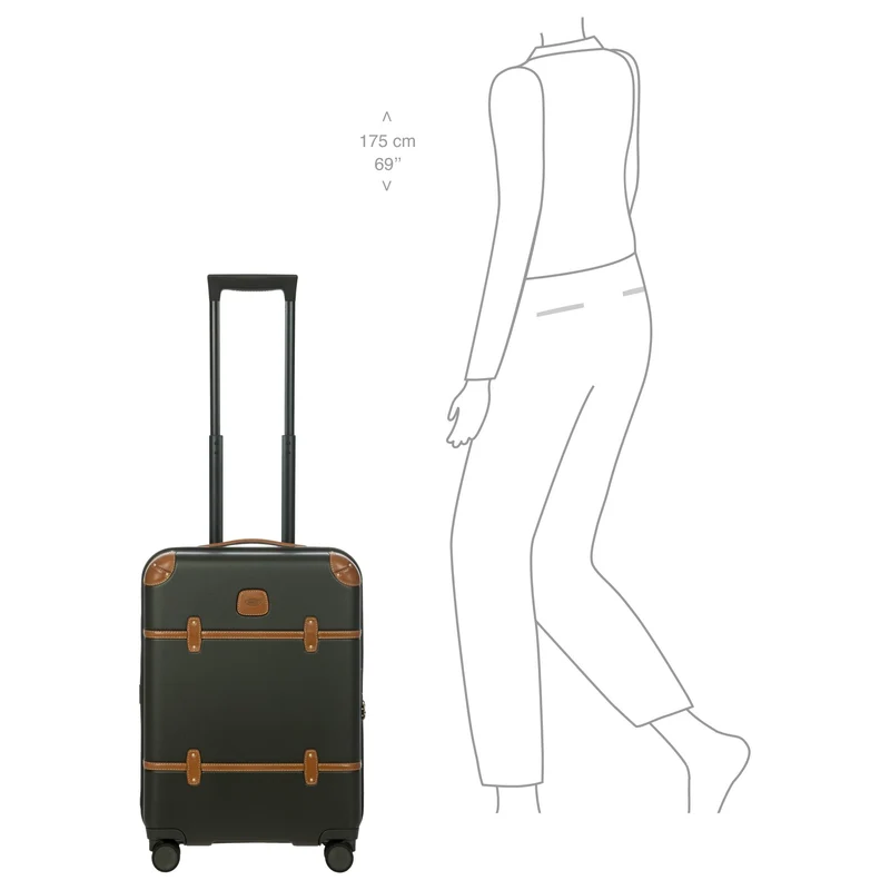 Brics Bellagio - 4-Rollen-Kabinentrolley 55 cm recycelt (olive)
