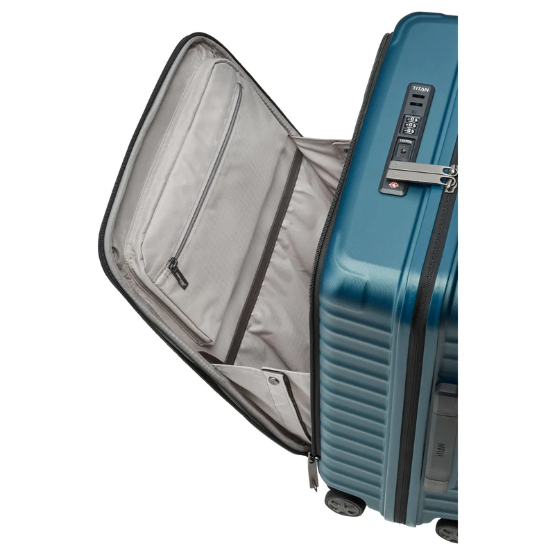 TITAN LITRON - 4-Rollen-Kabinentrolley mit Vortasche 55 cm (petrol)