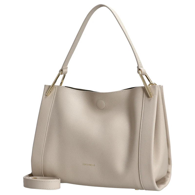 Coccinelle Wallace - Schultertasche 28 cm (lambskin white/laurel green)