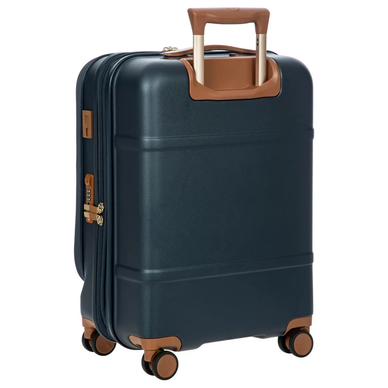 Brics Bellagio - 4-Rollen-Kabinentrolley mit Vortasche 55 cm erw. recycelt (blue/tan)