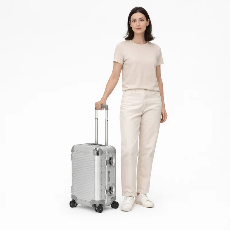 FPM Milano Bank S aluminum Spinner 53 - 4-Rollen-Kabinentrolley 53 cm (moonlight silver)