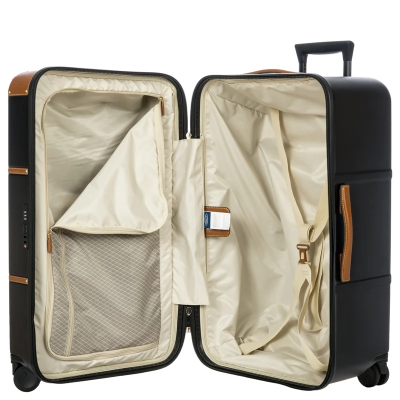 Brics Bellagio Trunk - 4-Rollen-Trolley 74 cm recycelt (black/tan)