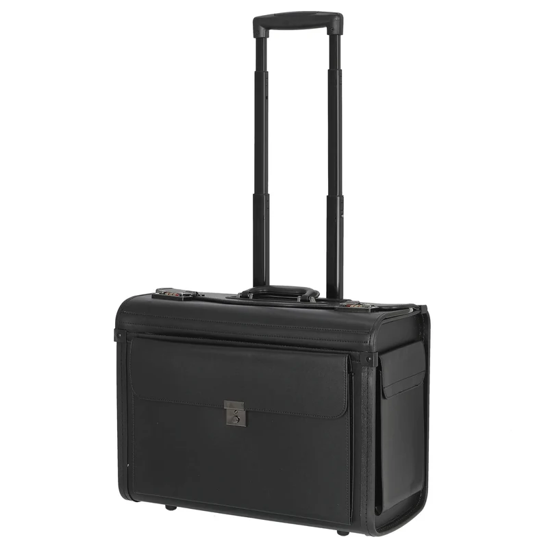 D&N Business - 2-Rollen Pilotenkoffer 48 cm PU (schwarz)