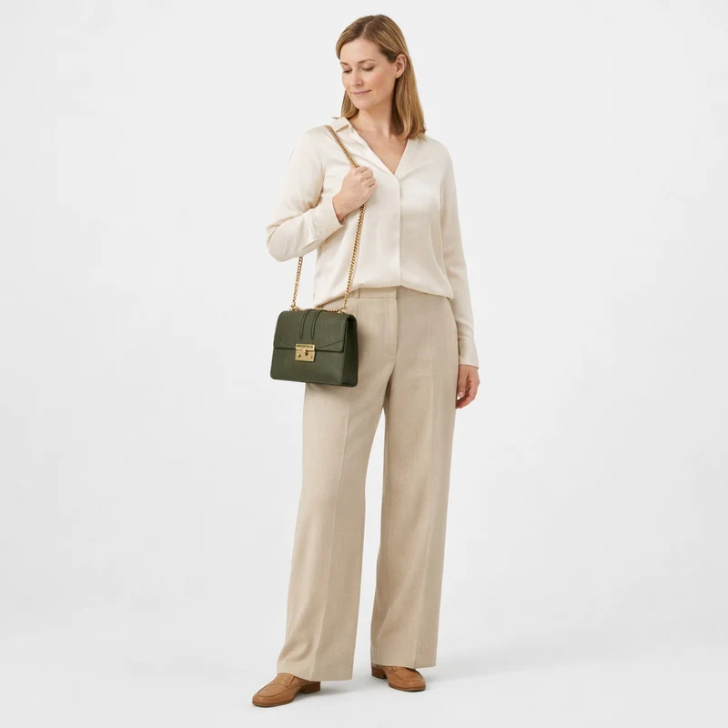 Seidenfelt Roros - Schultertasche 21 cm (olive)