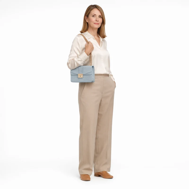 Seidenfelt Roros East-West Denim - Umhängetasche 23 cm (denim in blue)