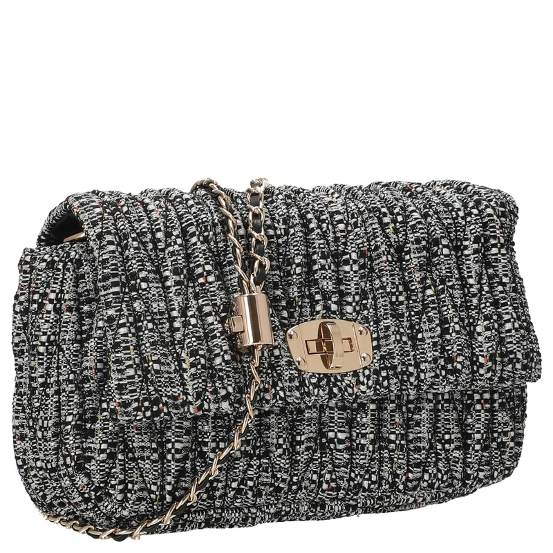 Seidenfelt Floro - Umhängetasche 24 cm (black&white)