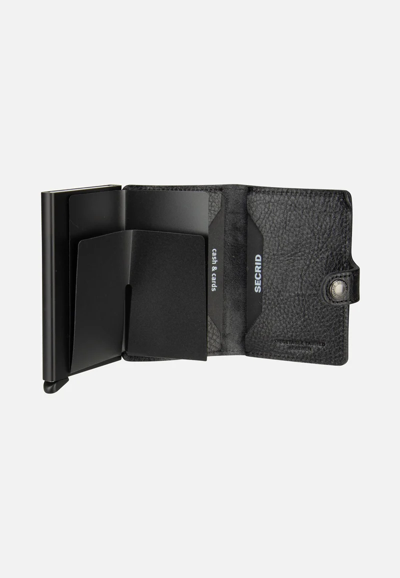 Miniwallet Veg Tanned Black-Black - Portemonnaie