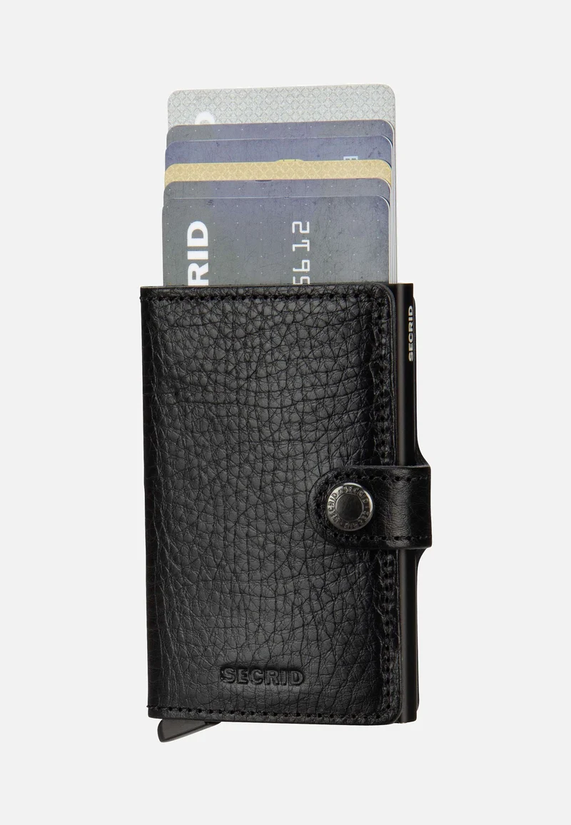 Miniwallet Veg Tanned Black-Black - Portemonnaie