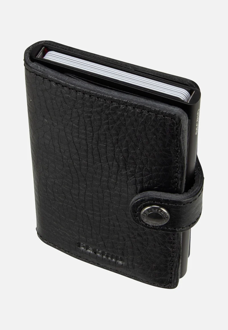 Miniwallet Veg Tanned Black-Black - Portemonnaie