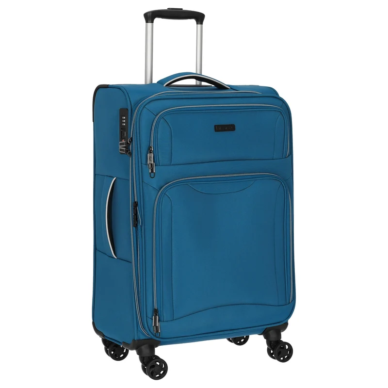 D&N Travel Line 9204 - 4-Rollen-Trolley M 66 cm erw. (blau)
