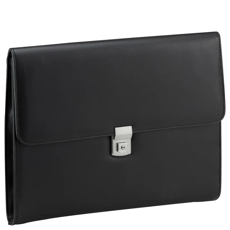 D&N Easy Business Konferenzmappe feingenarbtes PU mit Organizer 36 cm (schwarz)