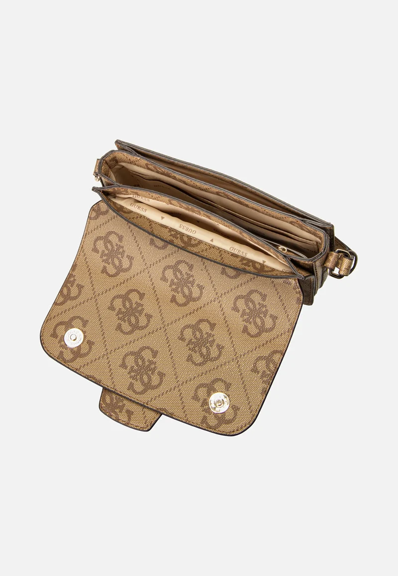 Janie Logo Conv Xbody Flap Latte Logo - Crossbody Bag